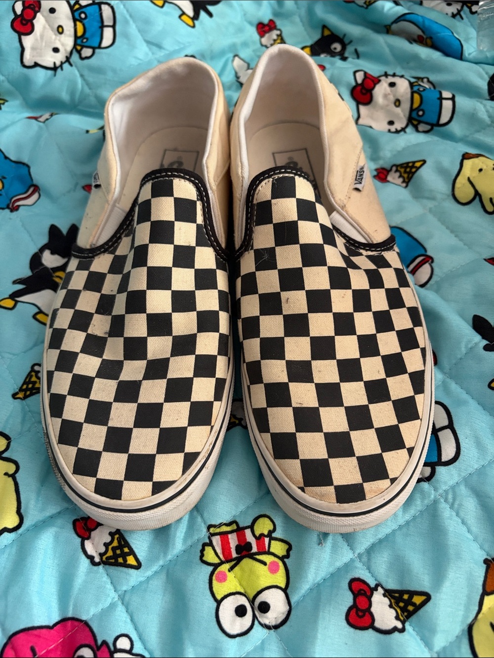 Vans Checkerboard Slip-On Sneakers - Black & Cream